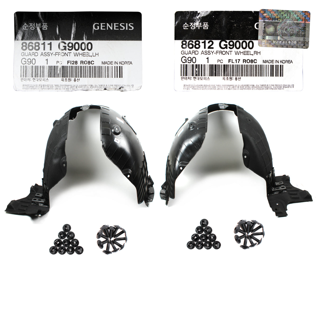 GENUINE Front Fender Liner LEFT &amp; RIGHT for 2019-2021 GENESIS G70 86812G9000