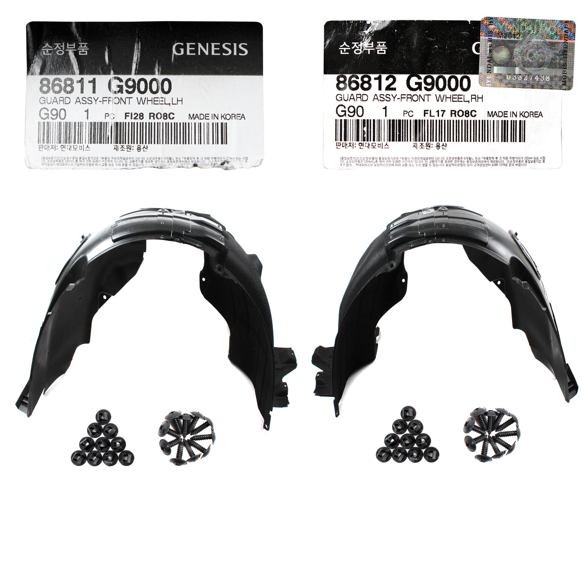 GENUINE Front Fender Liner LEFT &amp; RIGHT for 2019-2021 GENESIS G70 86812G9000