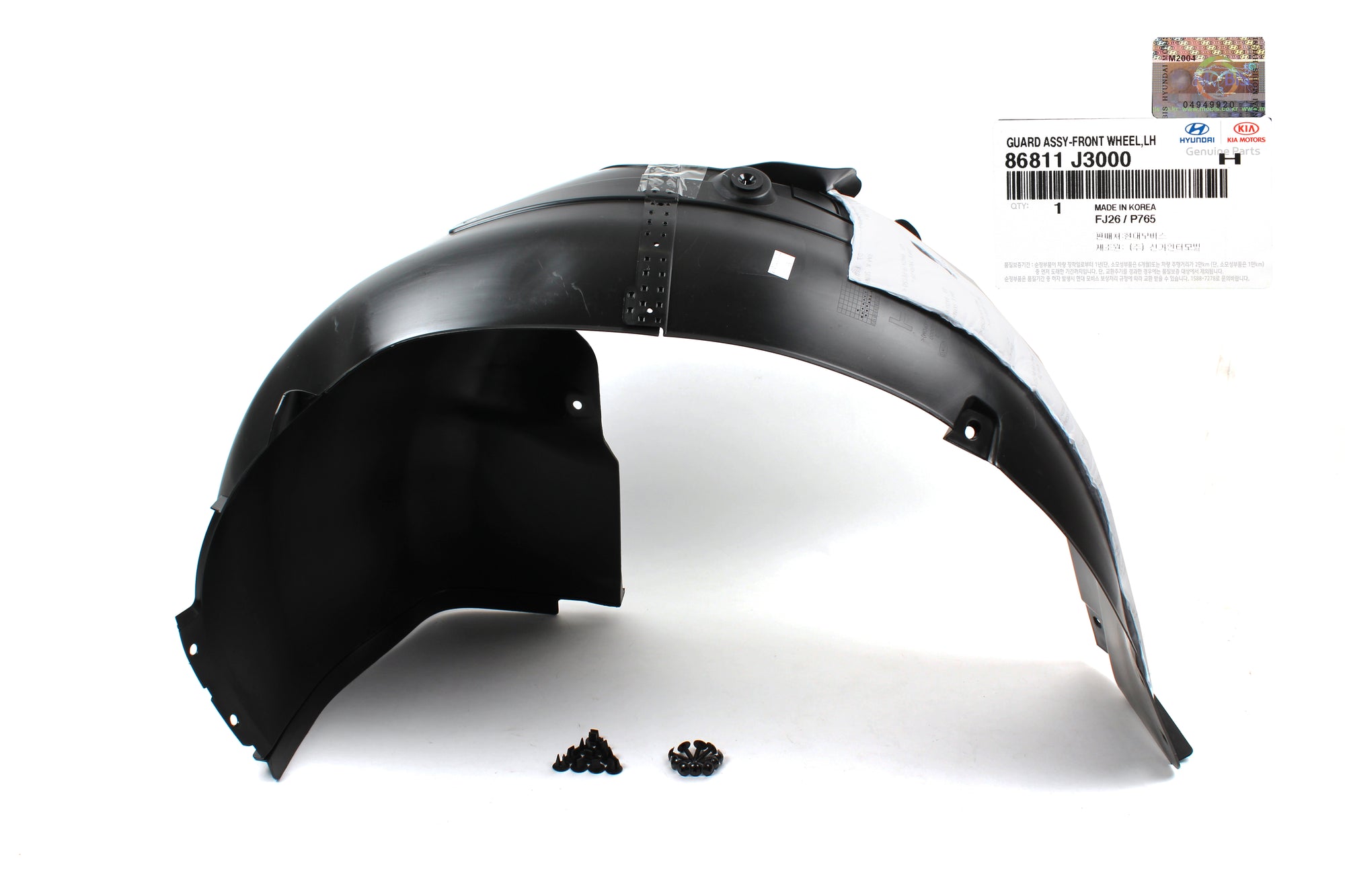 GENUINE Fender Liner FRONT LEFT DRIVER for 19-21 Hyundai Veloster 86811J3000