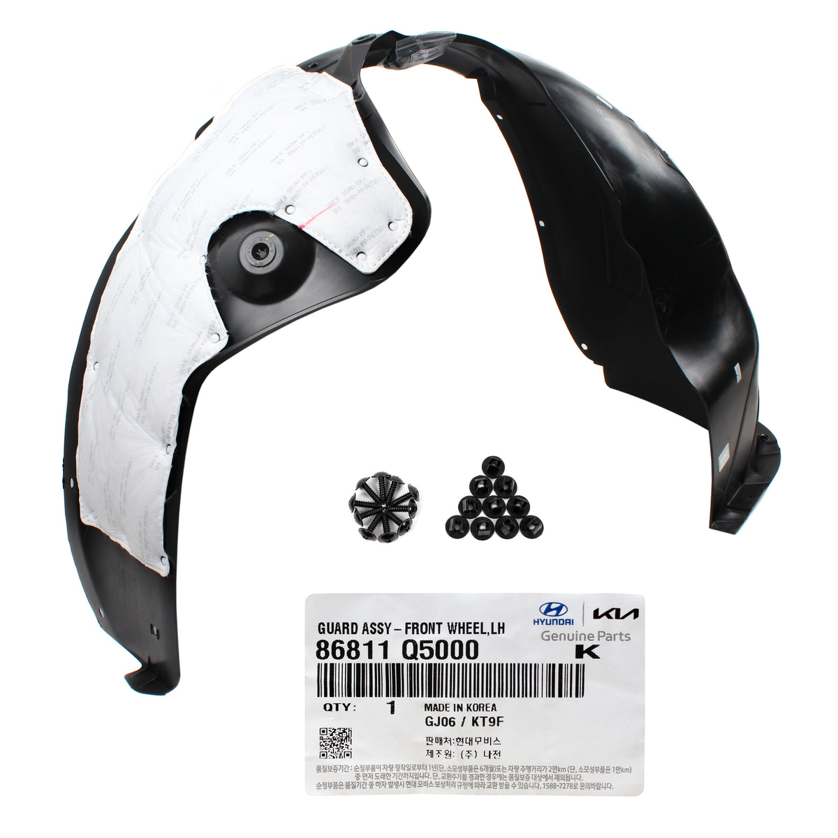 GENUINE Front Fender Liner LEFT DRIVER for 2020-2022 Kia Seltos 86811Q5000