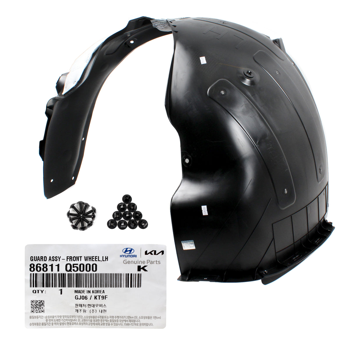 GENUINE Front Fender Liner LEFT DRIVER for 2020-2022 Kia Seltos 86811Q5000