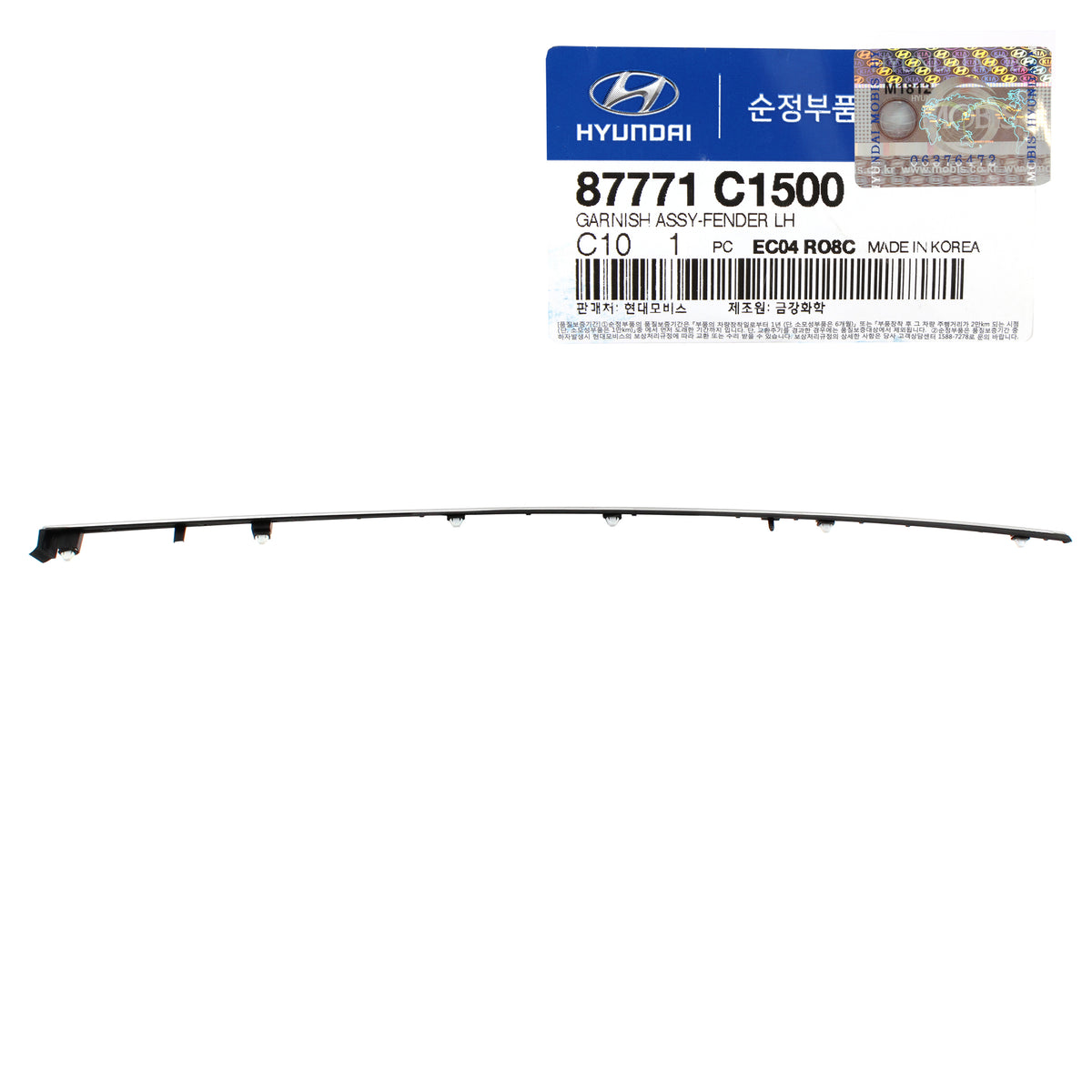 GENUINE FENDER CHROME MOLDING FRONT LEFT for 2018-2019 HYUNDAI SONATA 87771C1500