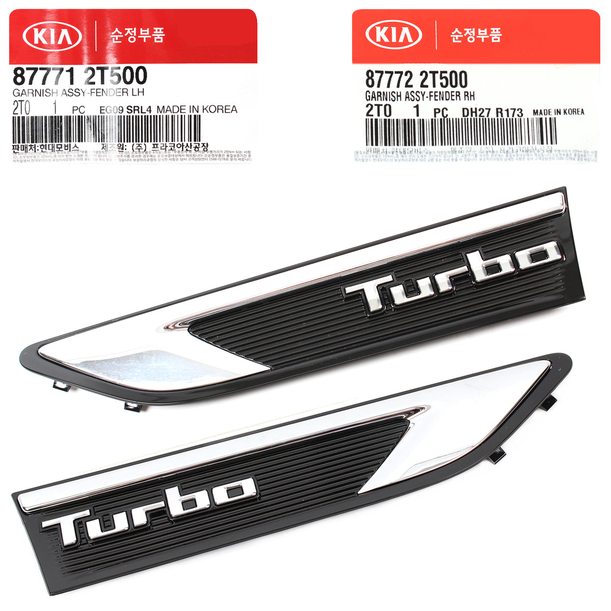 FENDER VENT GRILLE LEFT &amp; RIGHT GENUINEfor 11-15 KIA OPTIMA TURBO 877722T500