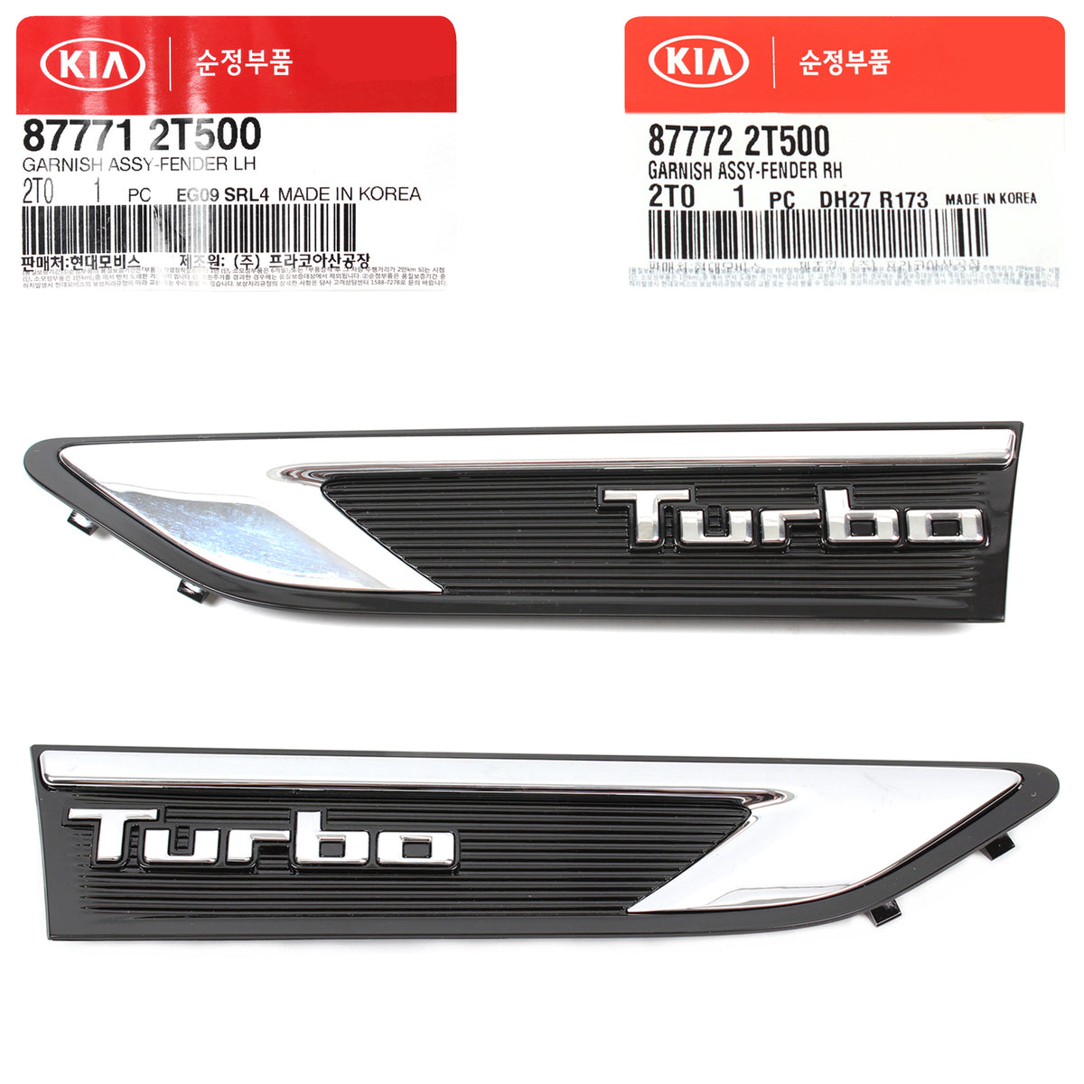 FENDER VENT GRILLE LEFT &amp; RIGHT GENUINEfor 11-15 KIA OPTIMA TURBO 877722T500