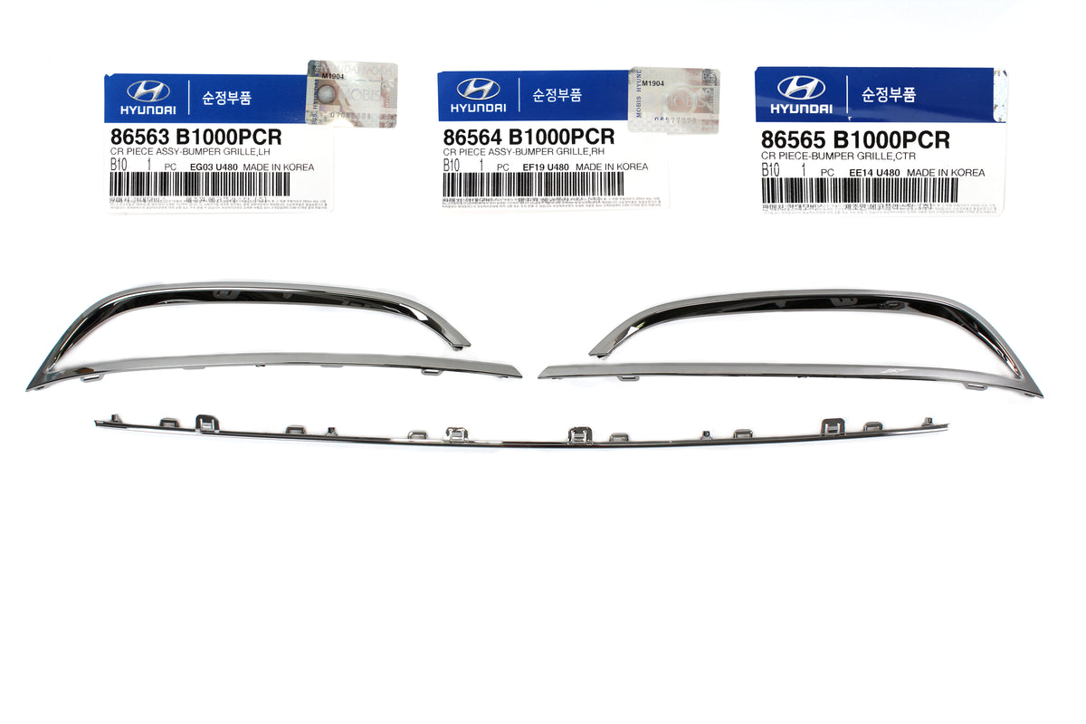 GENUINE FRONT BUMPER GRILLE TRIM CHROME MOLDINGS for 15-16 Genesis 86563B1000PCR