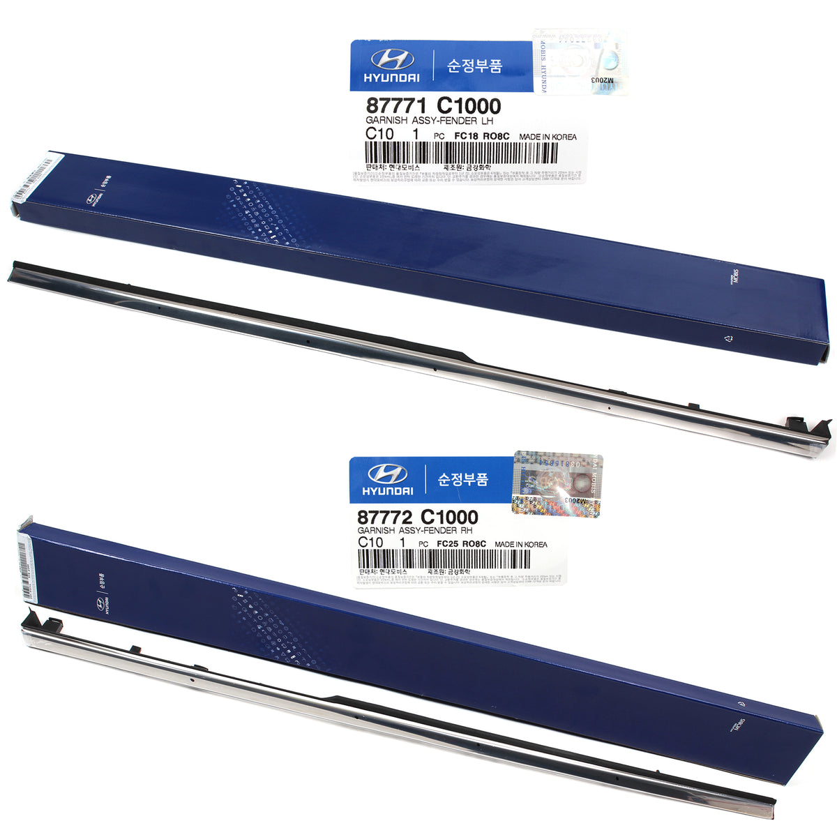 thumbnail image 2 of Chrome Front Right Fender Molding Trim For Hyundai Sonata (2015-2017) – 87772-C2000 Style 2 of 5