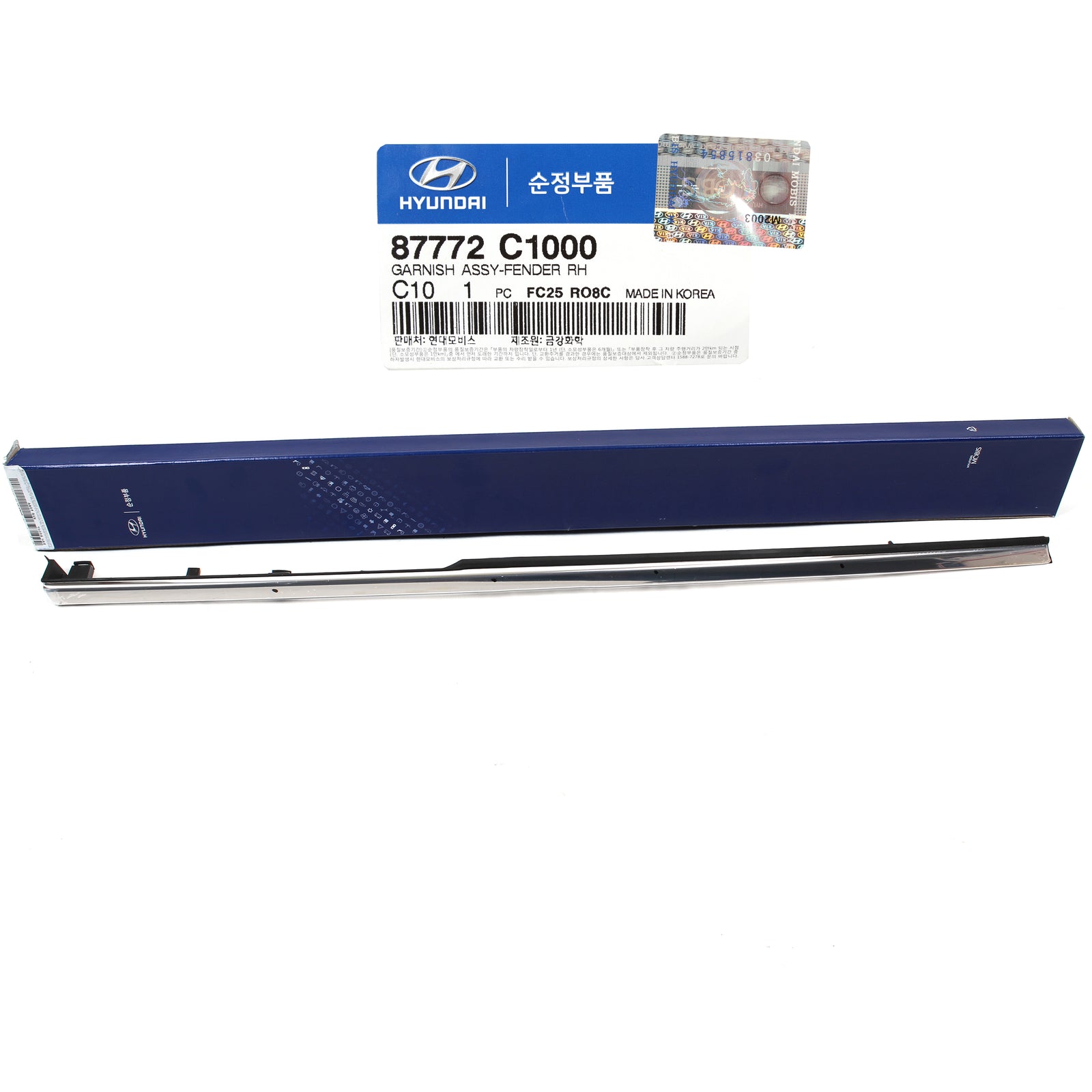 GENUINE Fender Molding Chrome FRONT RIGHT for 15-17 Hyundai Sonata 87772C1000