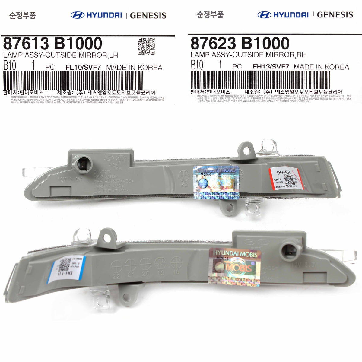 GENUINE Side Mirror Signal lamp LEFT &amp; RIGHT for 15-20 GENESIS G80 87623B1000