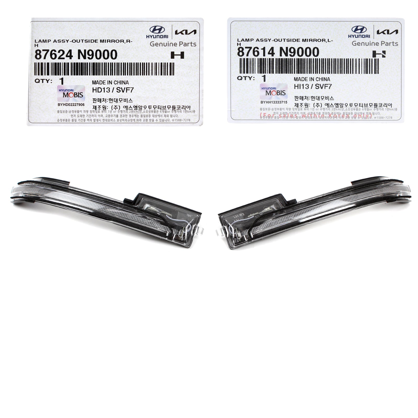 GENUINE Side Mirror Signal Lamps LEFT & RIGHT for 2022 2023 Hyundai Tucson