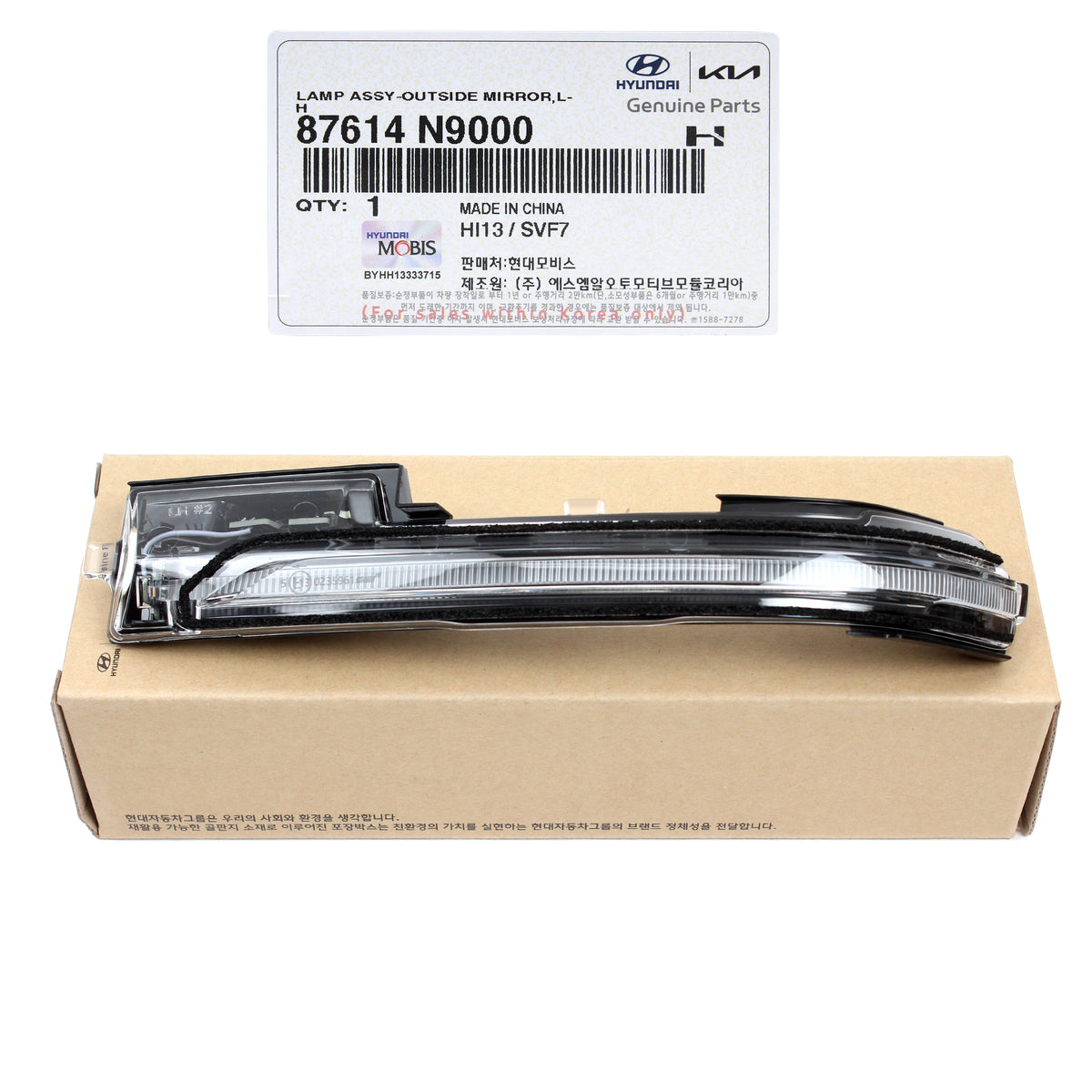 GENUINE Side Mirror Signal Lamp Repeater LEFT for 2022 2023  Hyundai Tucson 87614N9000