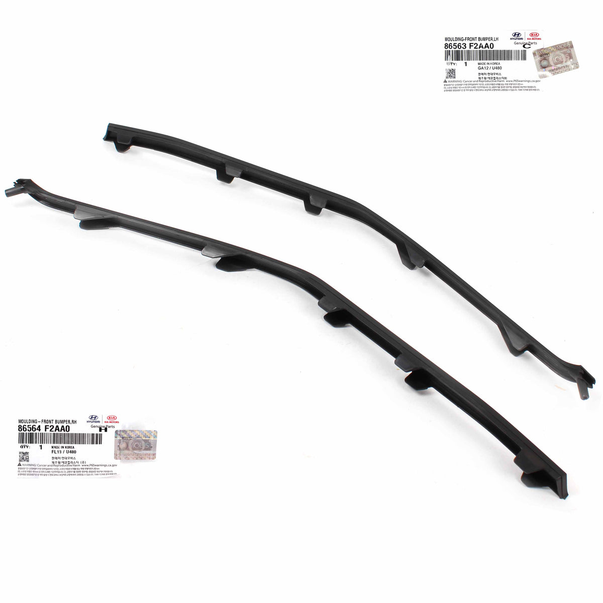 OEM Front Bumper Lower Molding LEFT RIGHT for 19-20 Hyundai Elantra 86564F2AA0