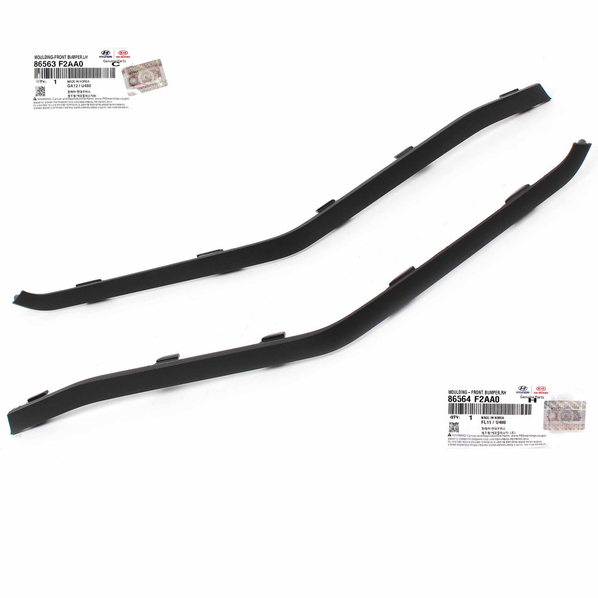 OEM Front Bumper Lower Molding LEFT RIGHT for 19-20 Hyundai Elantra 86564F2AA0