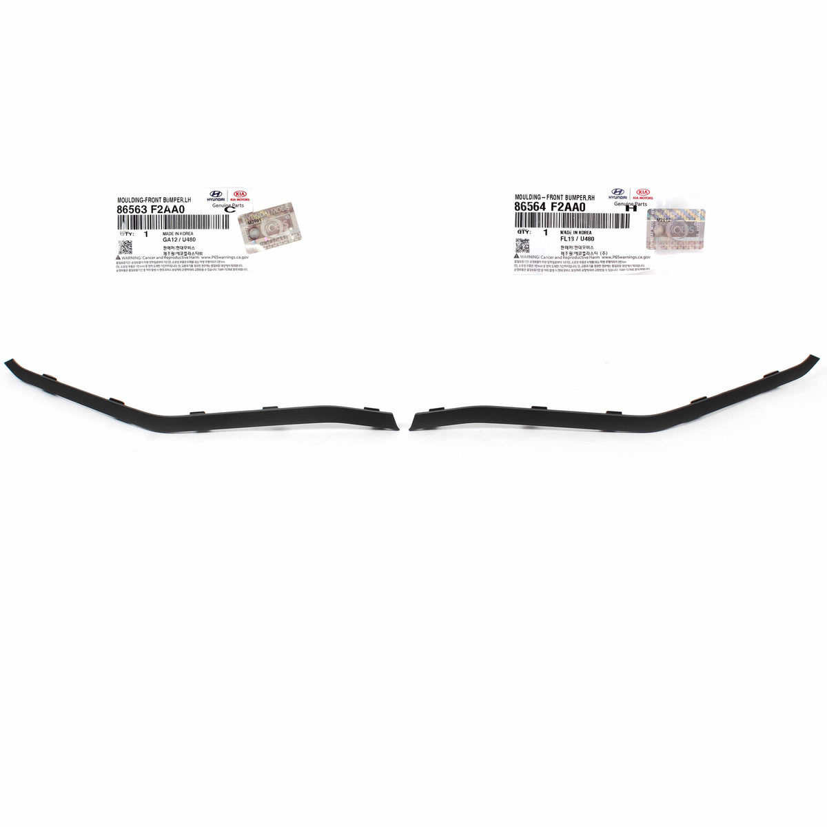 OEM Front Bumper Lower Molding LEFT RIGHT for 19-20 Hyundai Elantra 86564F2AA0