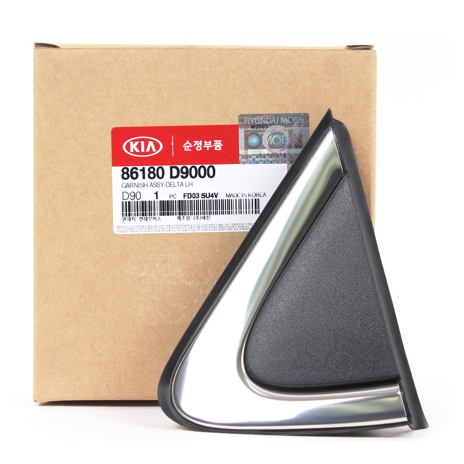 OEM Fender Corner Mirror Molding LEFT DRIVER for 17-20 Kia Sportage 86180D9000