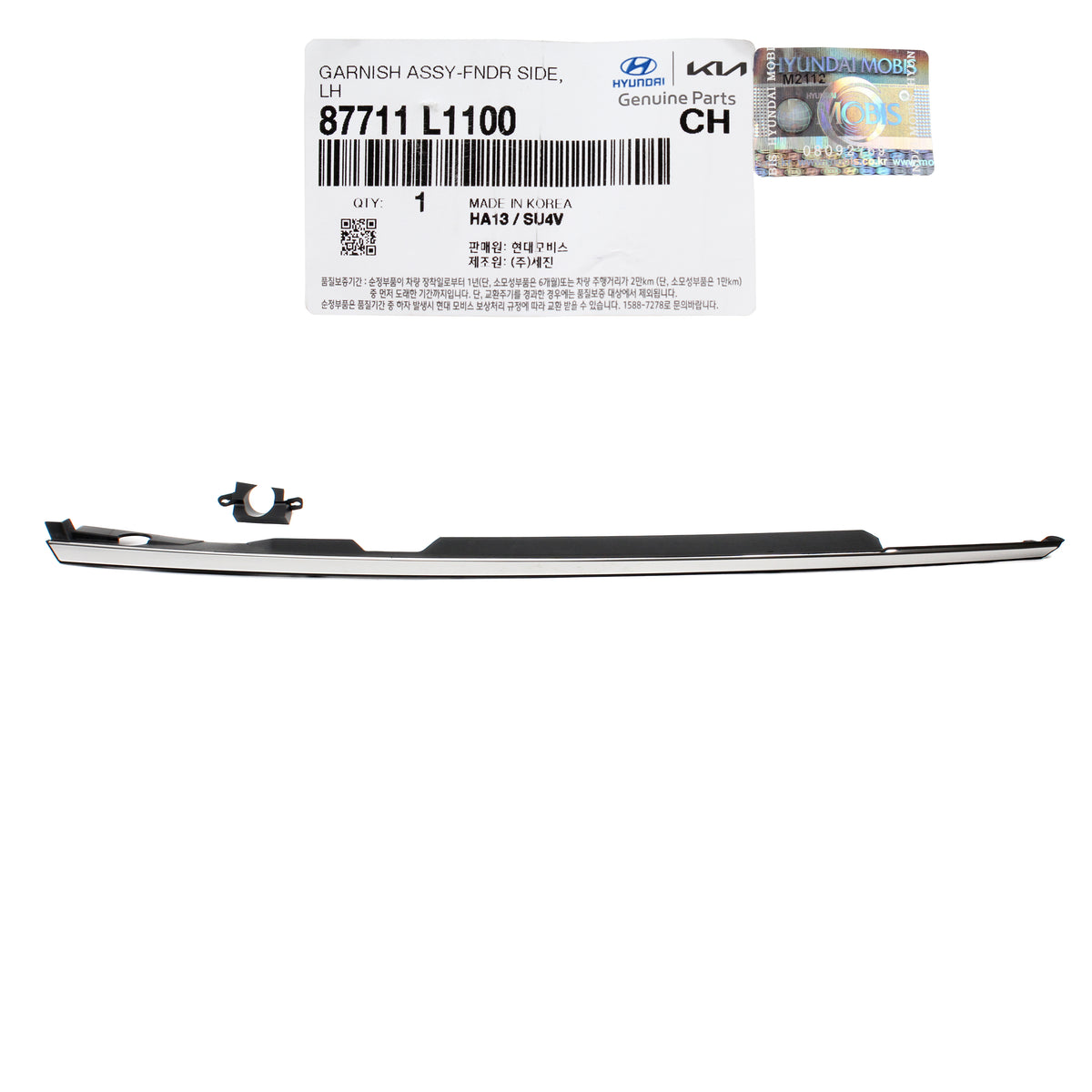 GENUINE Front Fender Chrome Molding LH RH for 20-21 Hyundai Sonata 87712L1100