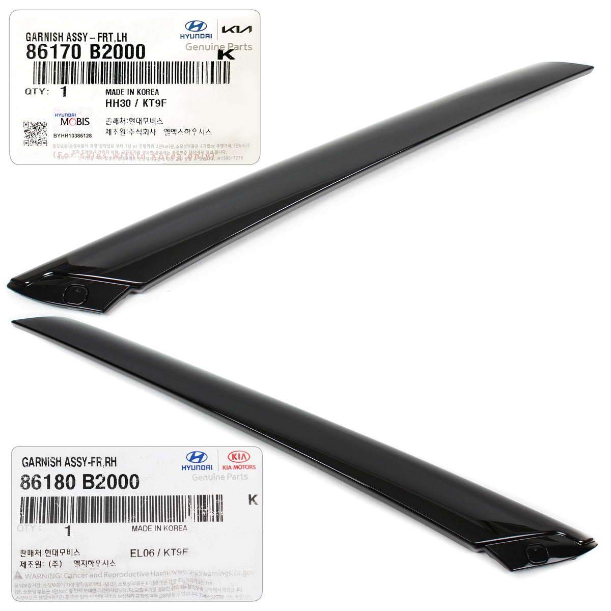 GENUINE Windshield Pillar Molding LH &amp; RH for 2014-2019 Kia Soul 86180B2000