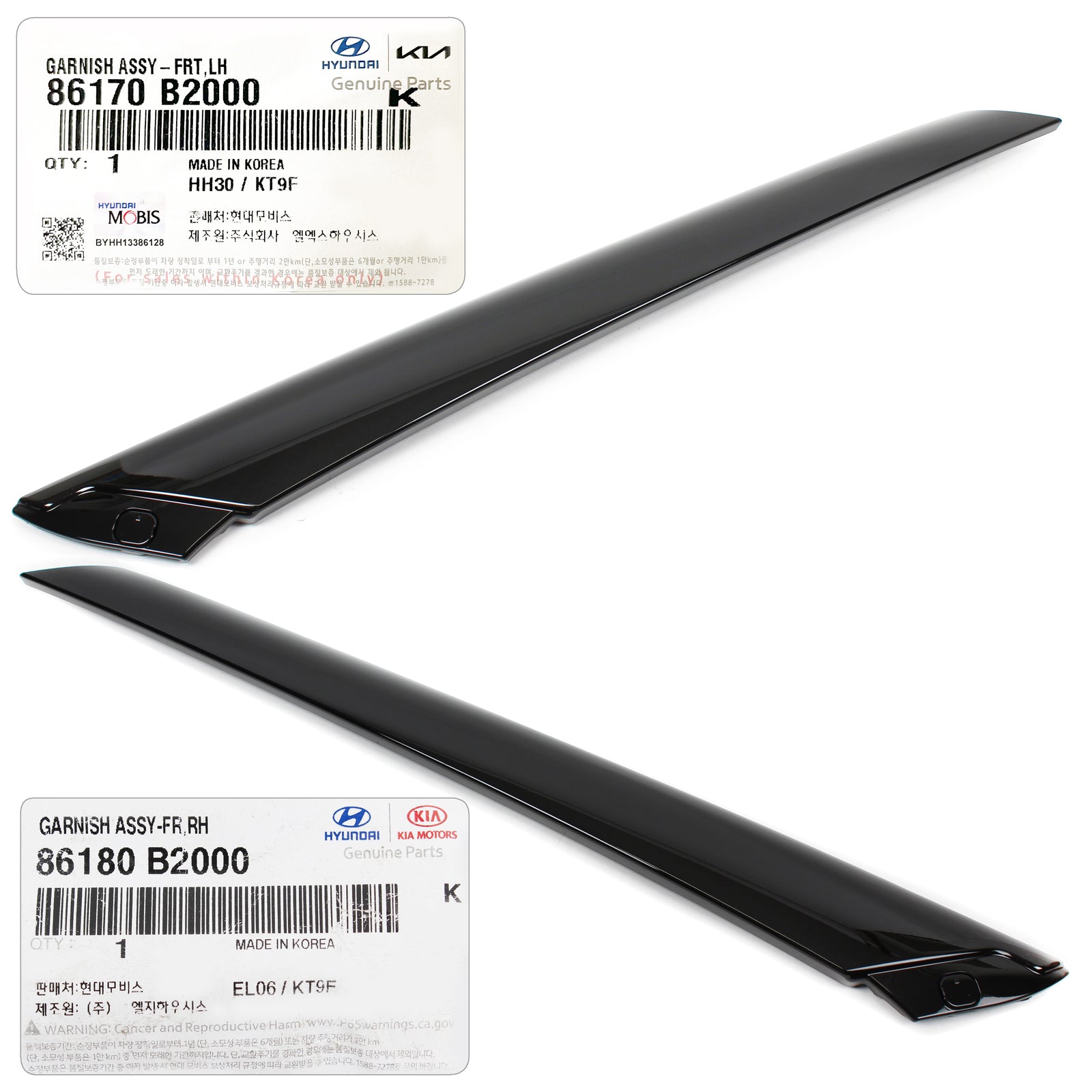 GENUINE Windshield Pillar Molding LH & RH for 2014-2019 Kia Soul 86180B2000