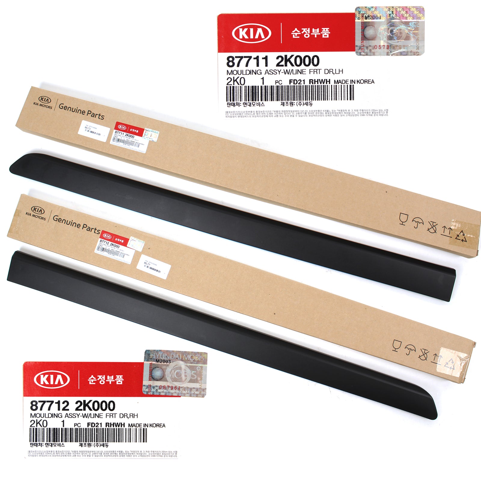 GENUINE Front Door Side Molding LEFT & RIGHT for 10-13 Kia Soul 877122K000
