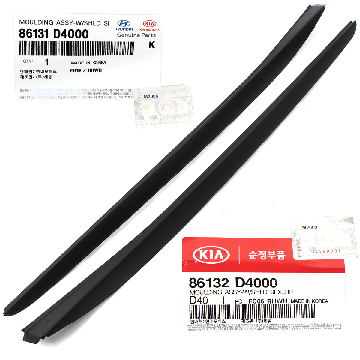 GENUINE Windshield Pillar Molding LEFT &amp; RIGHT for 16-20 Kia Optima 86132D4000