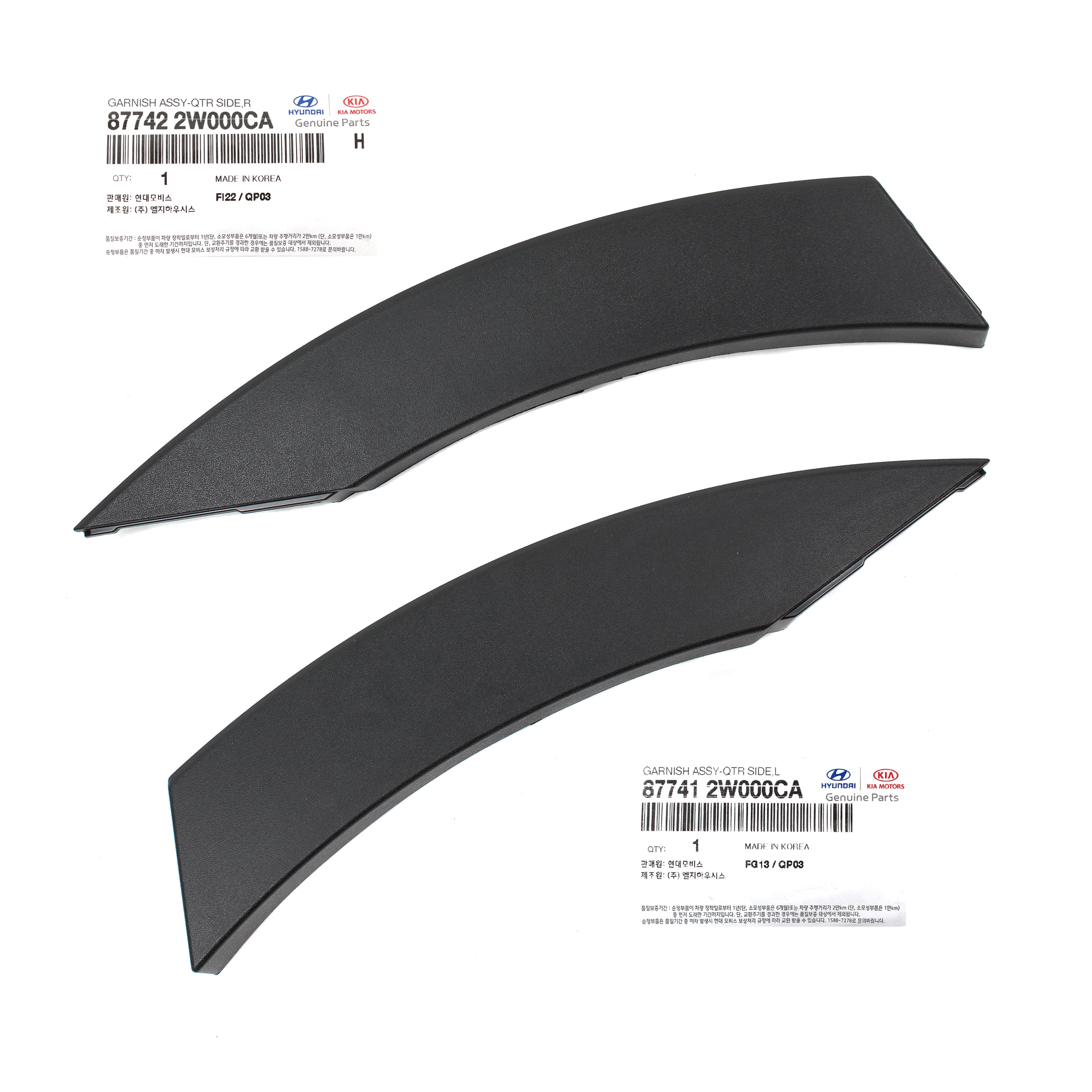 86691 R6020 GENUINE Rear Fender Molding LEFT & RIGHT for 2013-2018 Hyundai Santa F ...