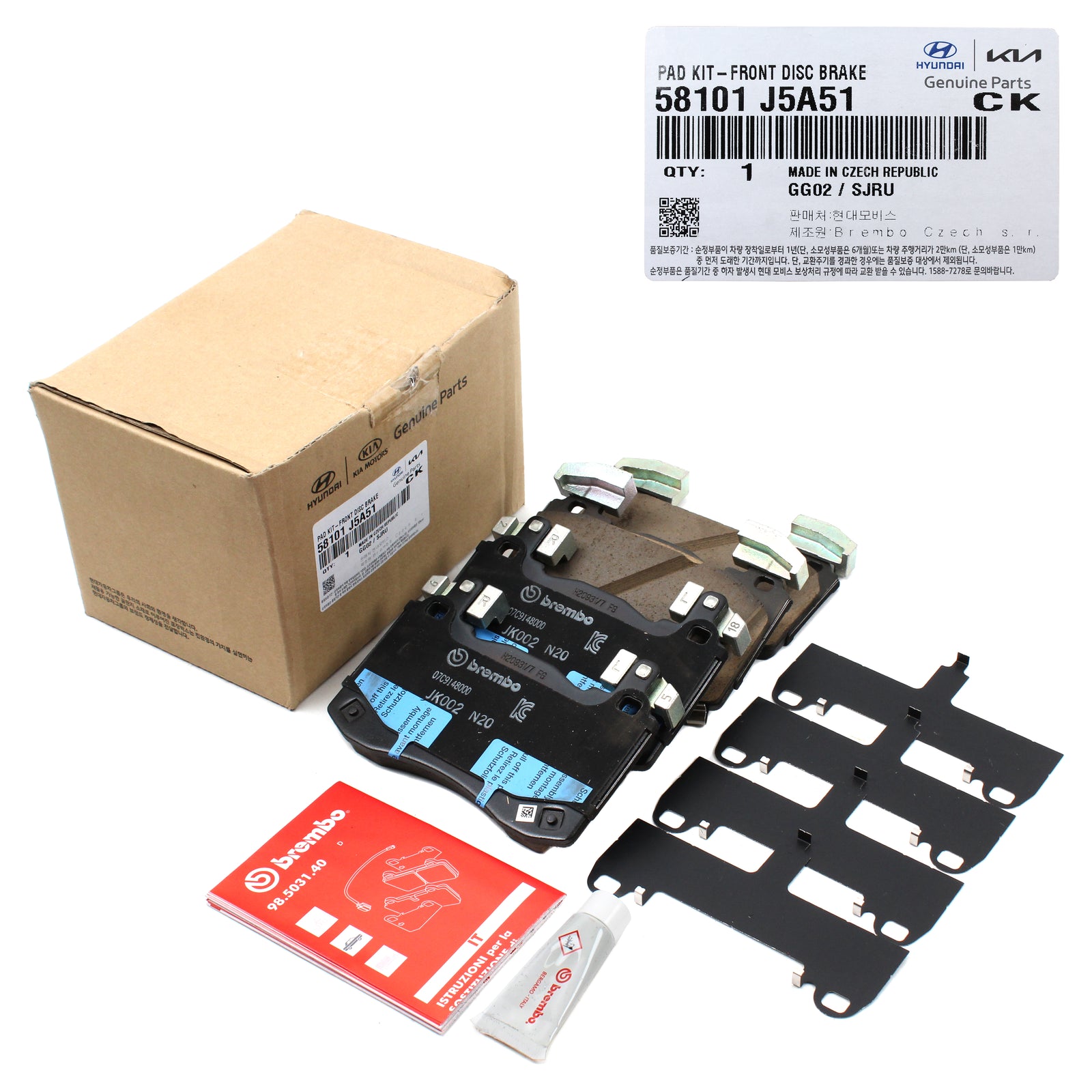 GENUINE Front Disc Brake Pad Kit BREMBO for 2018-2021 GENESIS G70 Stinger 3.3L