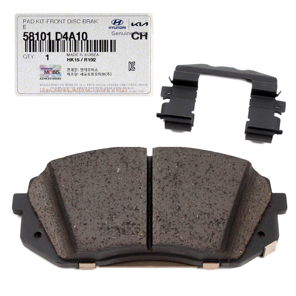 GENUINE Front Disc Brake Pad Set for 16-20 Hyundai Sonata Optima 58101D4A10