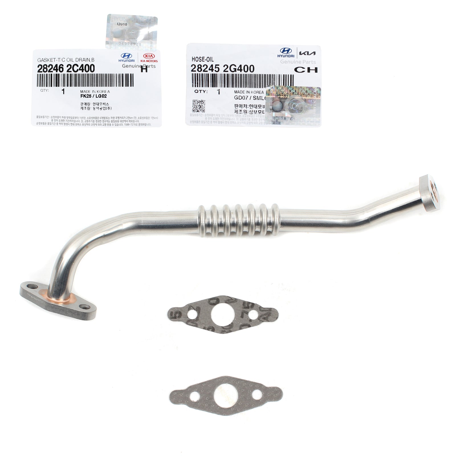 GENUINE Turbo Pipe & Gasket for 11-16 Santa Fe Sport Sonata Optima Sportage 2.0L