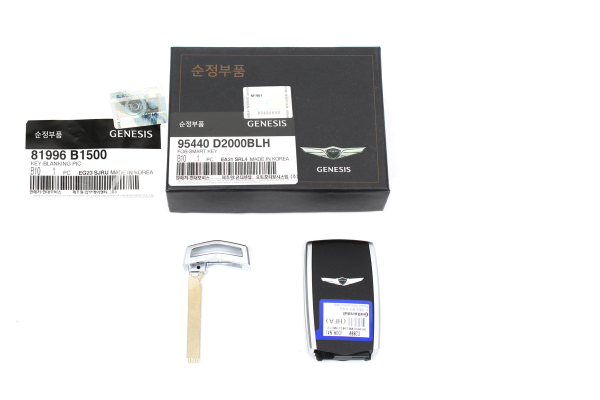 GENUINE FOB SMART KEY + BLANKING KEY for 2017-2019 GENESIS G80 95440D2000BLH
