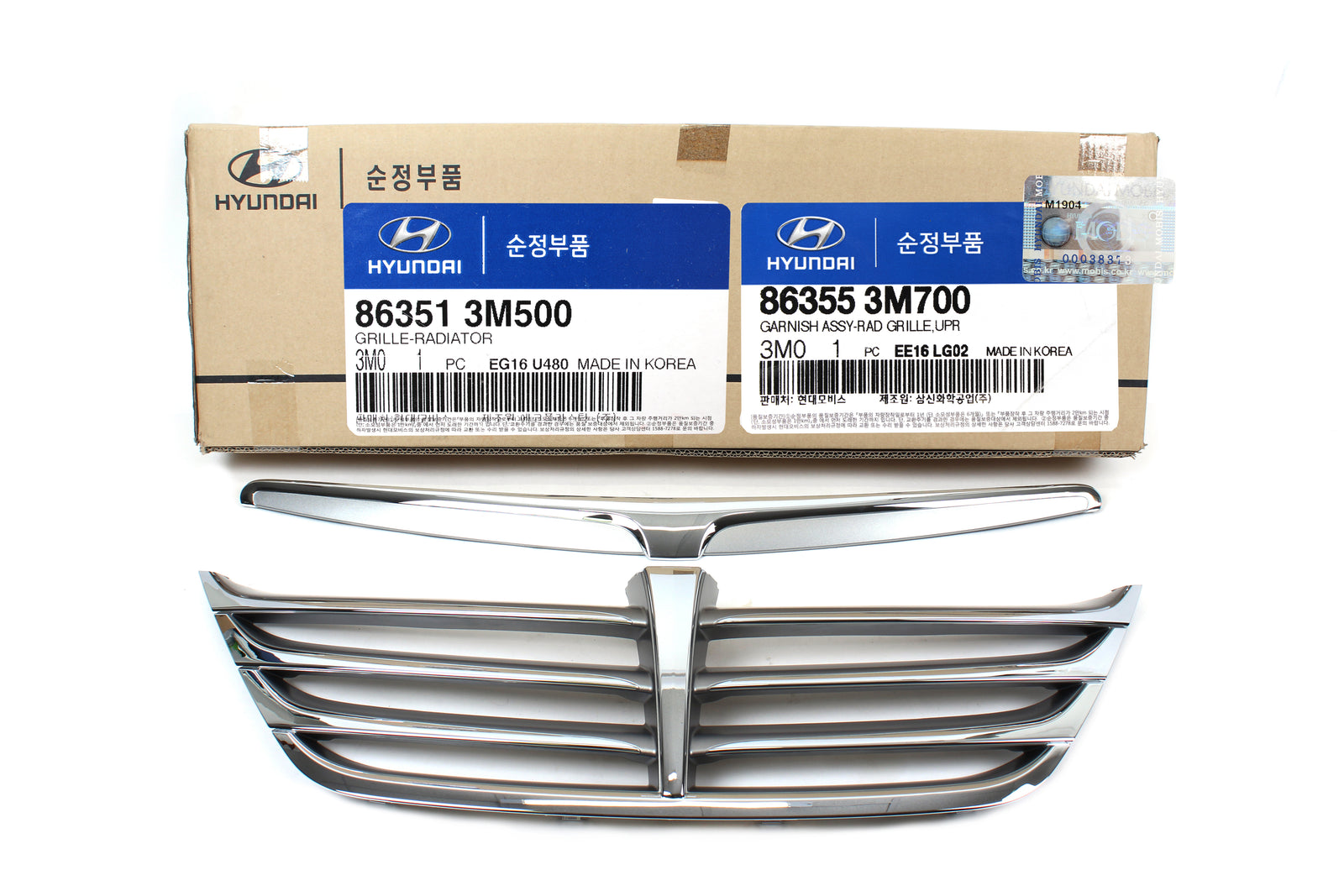 GENUINE FRONT GRILLE & HOOD MOLDING GARNISH for 12-14 HYUNDAI GENESIS 863513M500