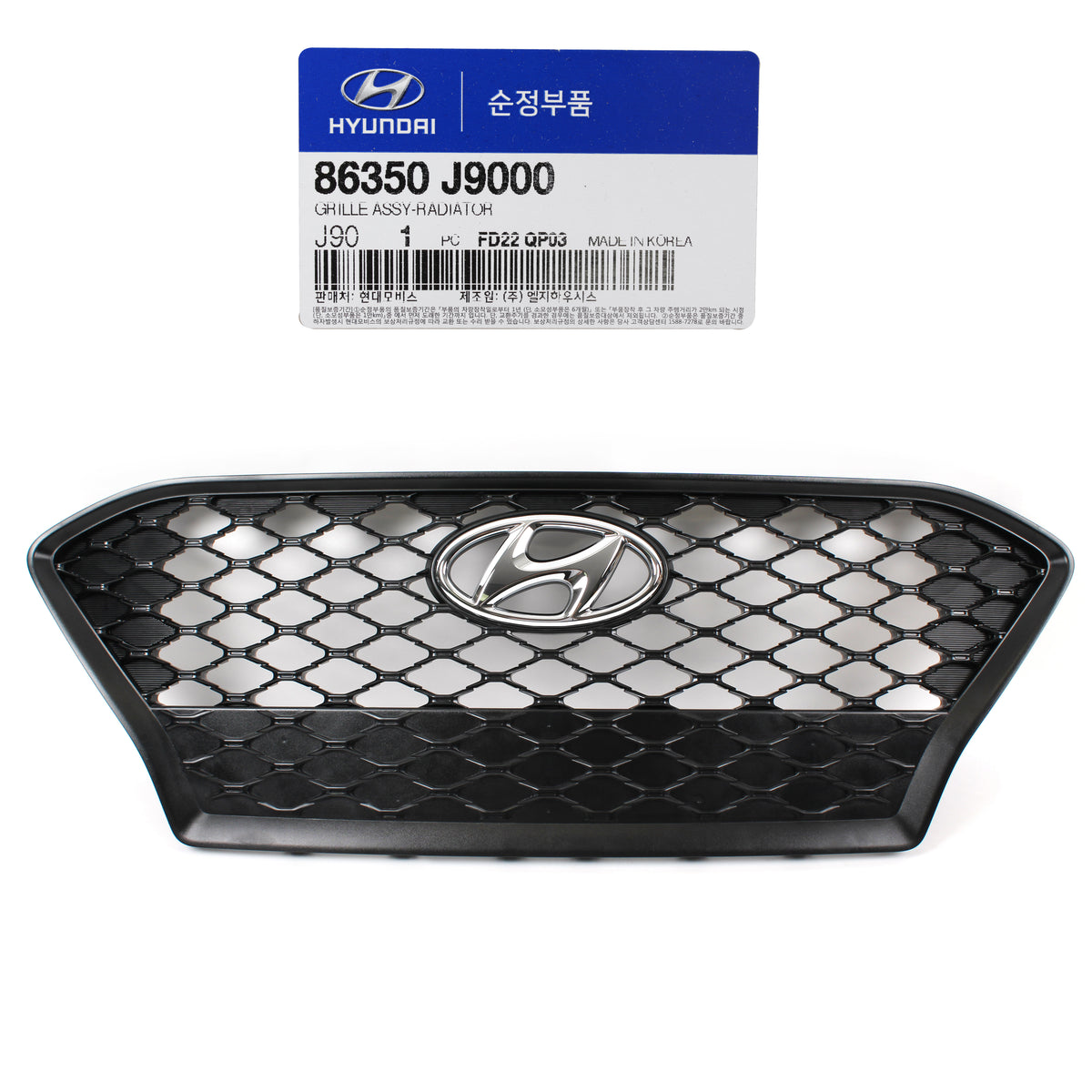 GENUINE Front Bumper Radiator Grille BLACK for 2018-2021 Hyundai Kona 86350J9000