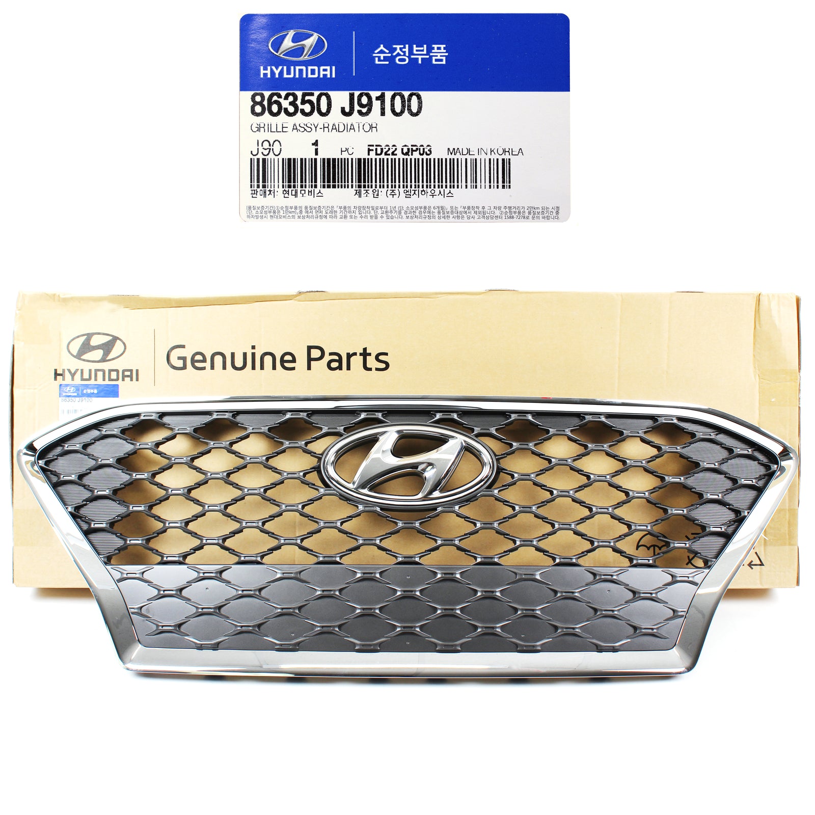 GENUINE Radiator Grille GRAY SILVER for 2018-2021 Hyundai Kona 86350J9100