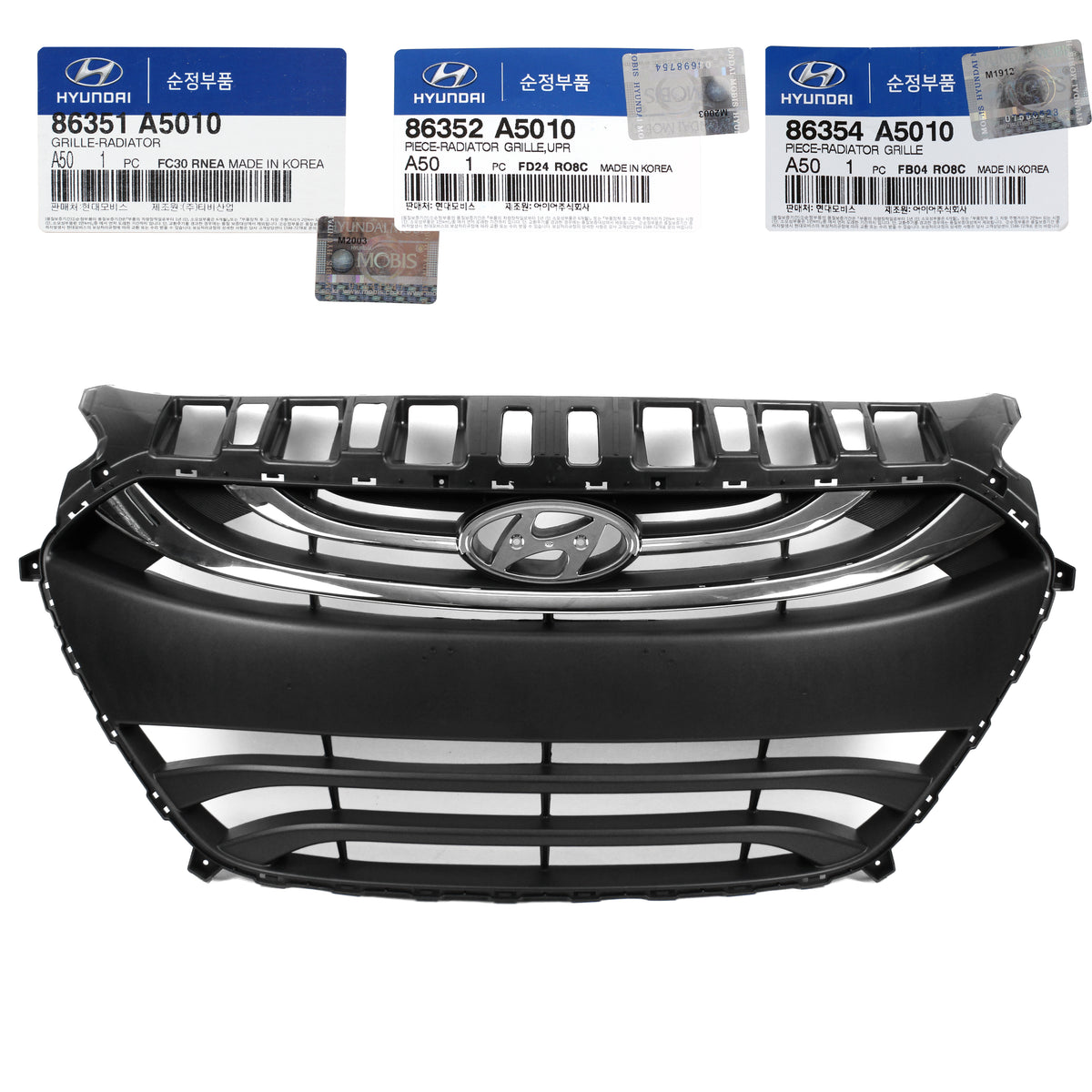 GENUINE Radiator Grille Set 3PCS for 2013-2015 Hyundai Elantra GT 86351A5010