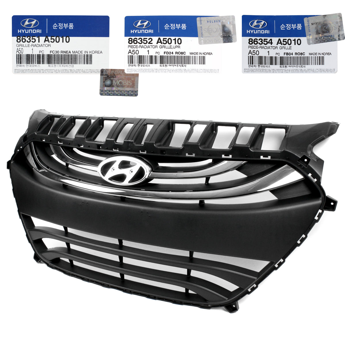 GENUINE Radiator Grille Set 3PCS for 2013-2015 Hyundai Elantra GT 86351A5010