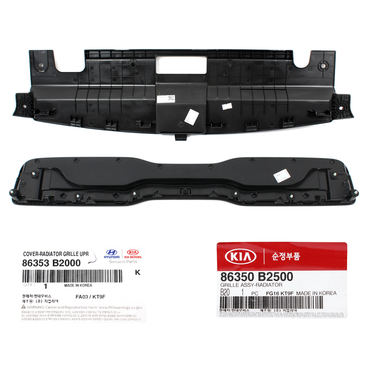 GENUINE Radiator Grille &amp; Upper Cover for 2017- 2019 Kia Soul 86350B2500