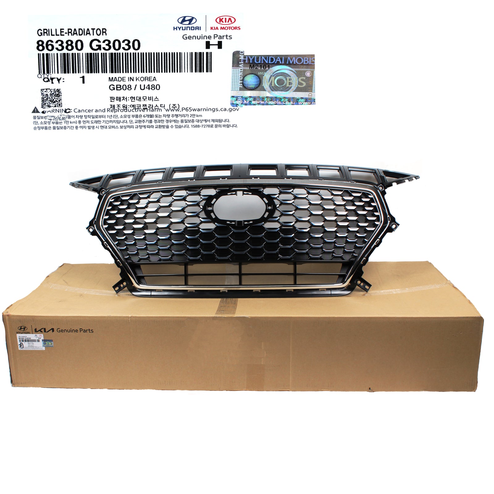 GENUINE Radiator Grille w/o Emblem for 2018-2020 Hyundai Elantra GT 86380G3030