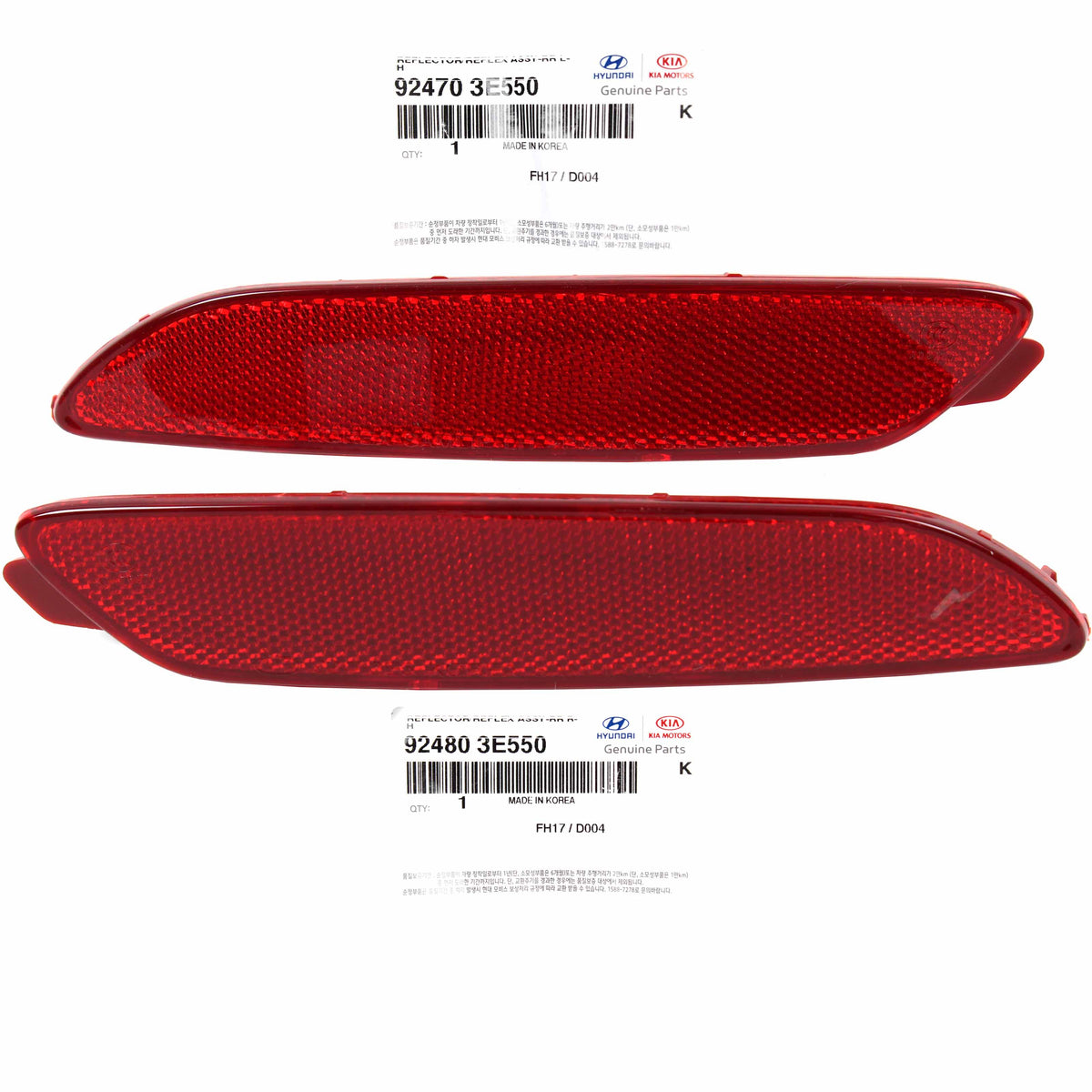 GENUINE Rear Bumper Reflector LEFT &amp; RIGHT for 07-09 Kia Sorento 924803E550