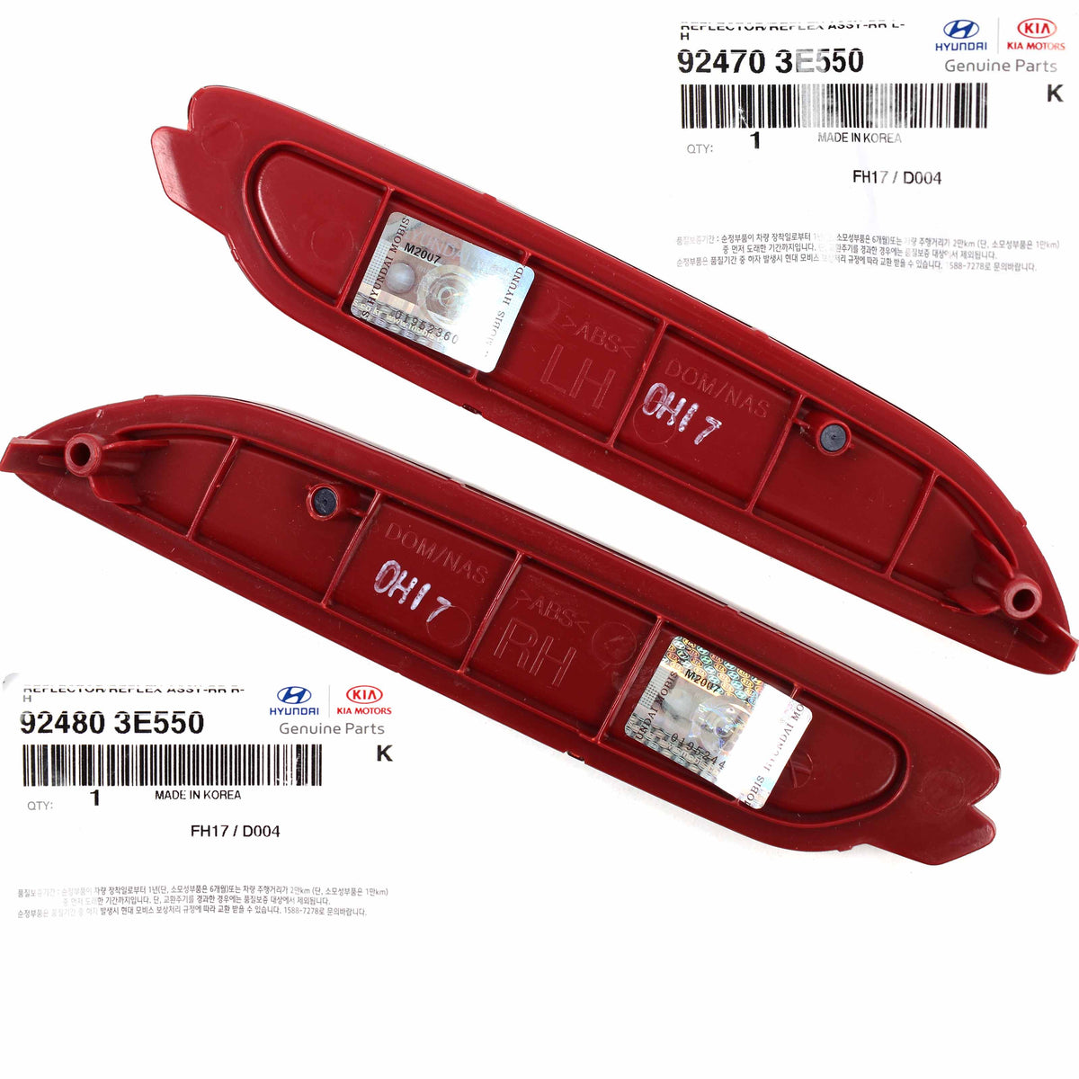 GENUINE Rear Bumper Reflector LEFT &amp; RIGHT for 07-09 Kia Sorento 924803E550