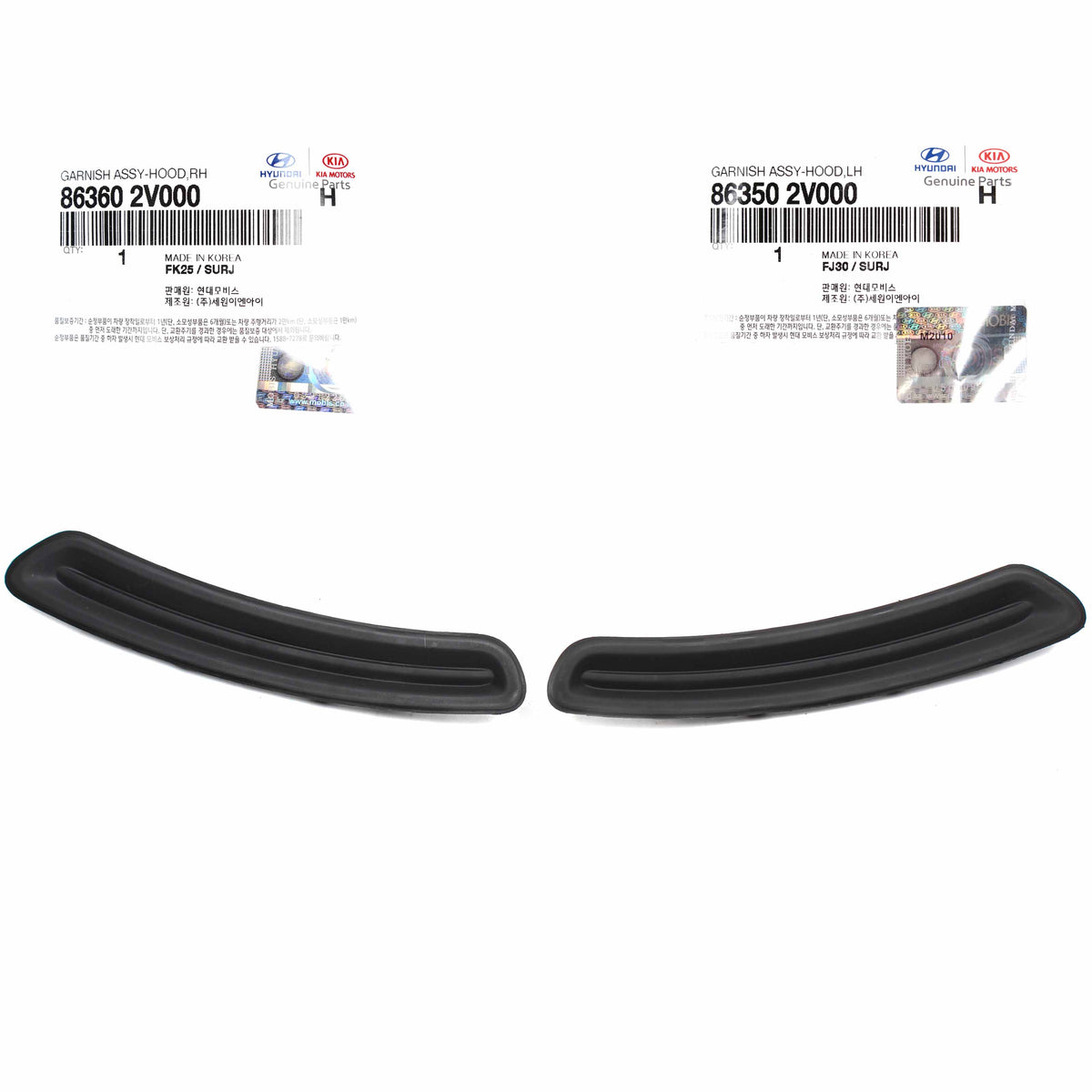 GENUINE Hood Vent Grille LEFT &amp; RIGHT for 12-14 Veloster 863502V000 863602V000