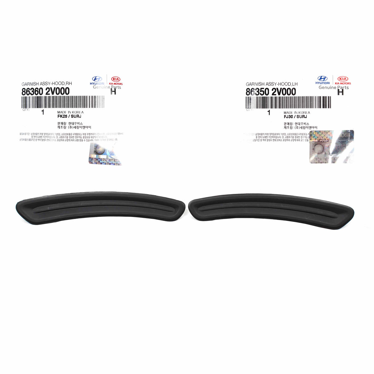 GENUINE Hood Vent Grille LEFT &amp; RIGHT for 12-14 Veloster 863502V000 863602V000