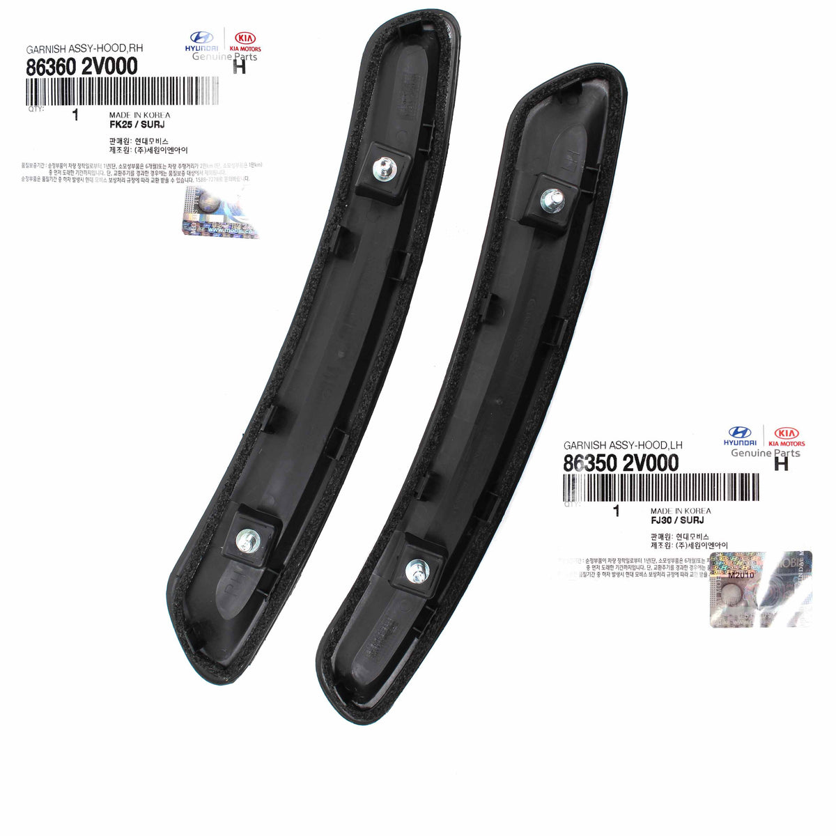 GENUINE Hood Vent Grille LEFT &amp; RIGHT for 12-14 Veloster 863502V000 863602V000