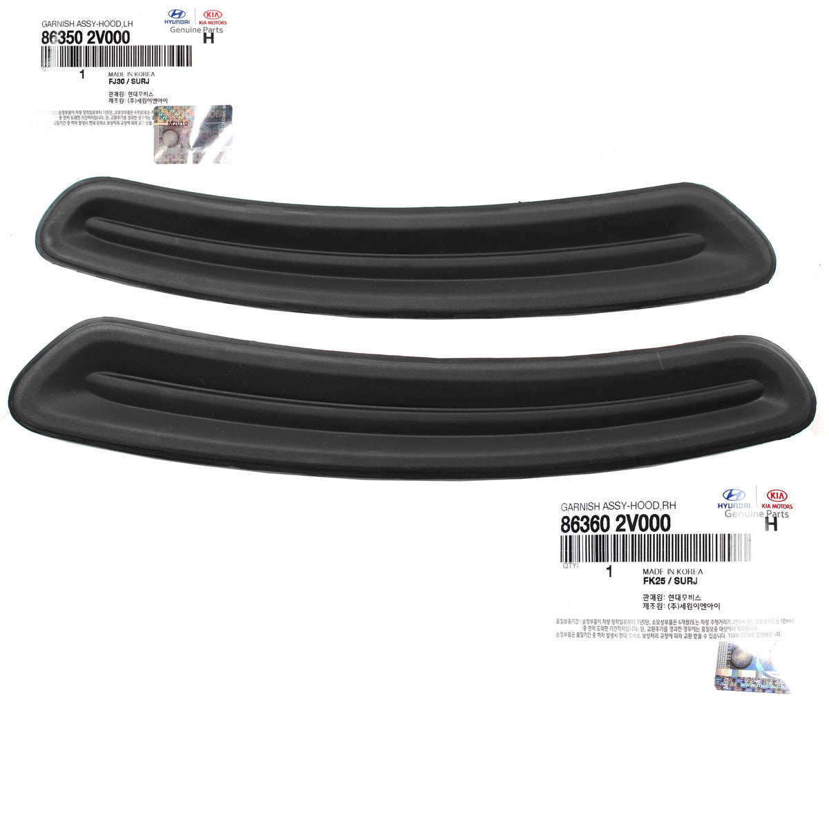 GENUINE Hood Vent Grille LEFT &amp; RIGHT for 12-14 Veloster 863502V000 863602V000