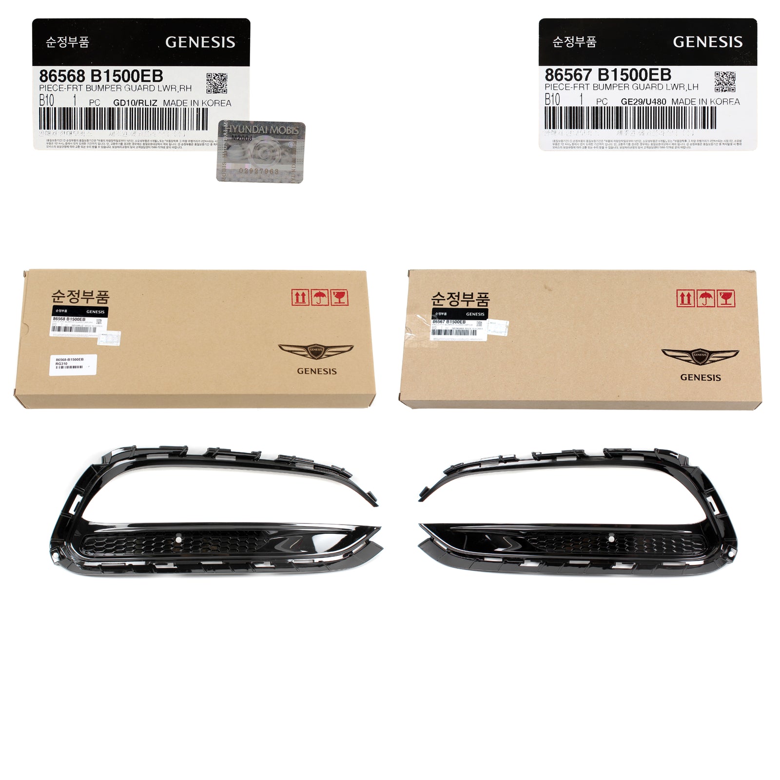 GENUINE Fog lamp Grille Cover LEFT & RIGHT for 18-20 GENESIS G80 86568B1500EB