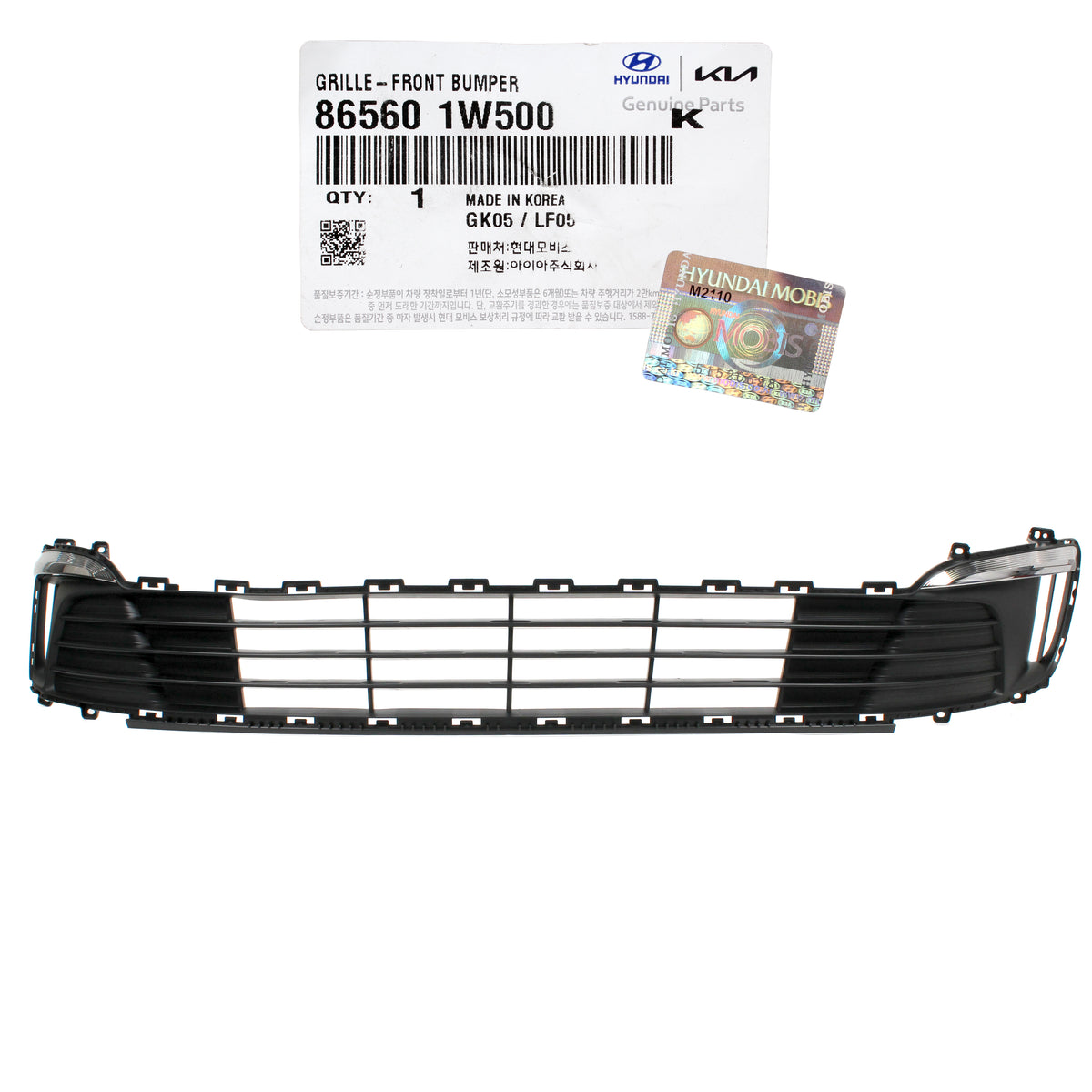 GENUINE Front Bumper Lower Grille w/ Chrome for 15-17 Kia Rio Sedan 865601W500