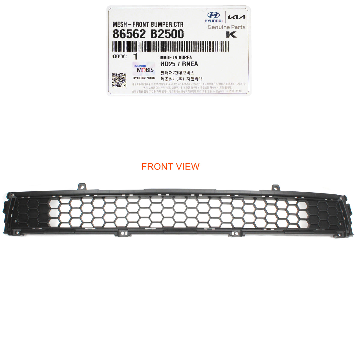 GENUINE Front Bumper Lower Grille Mesh for 2017 2018 2019 Kia Soul 86562B2500