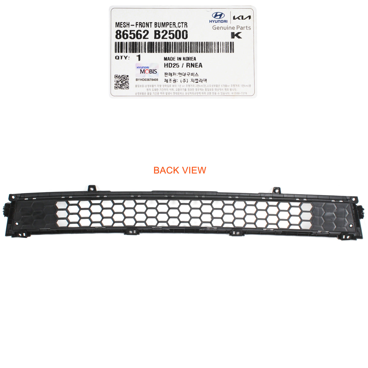 GENUINE Front Bumper Lower Grille Mesh for 2017 2018 2019 Kia Soul 86562B2500