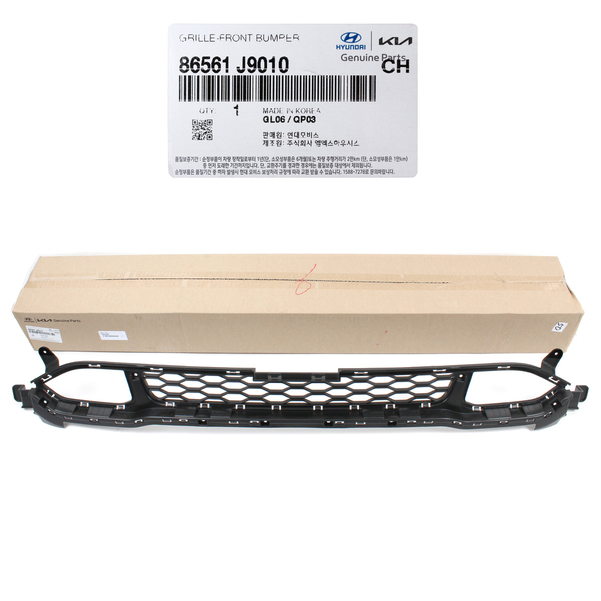 GENUINE Front Bumper Grille Lower for 2018-2021 Hyundai Kona 86561J9010