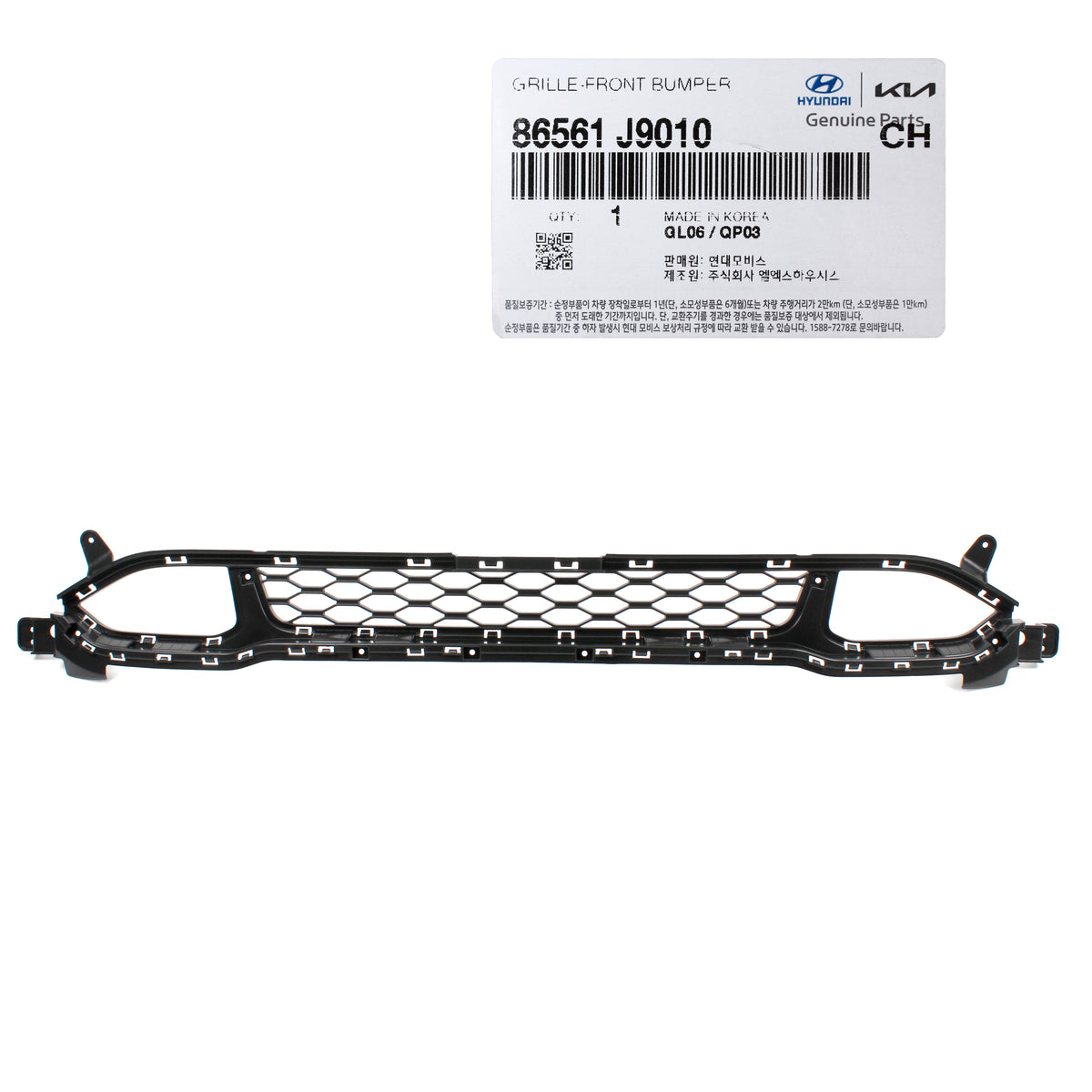 GENUINE Front Bumper Grille Lower for 2018-2021 Hyundai Kona 86561J9010