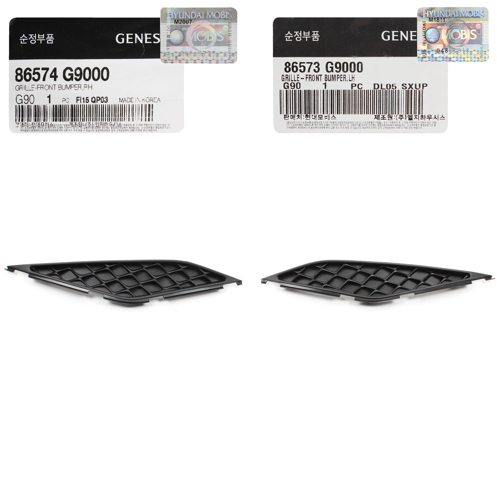 GENUINE Front Bumper Lower Outer Grille LH RH for 19-21 GENESIS G70 86574G9000