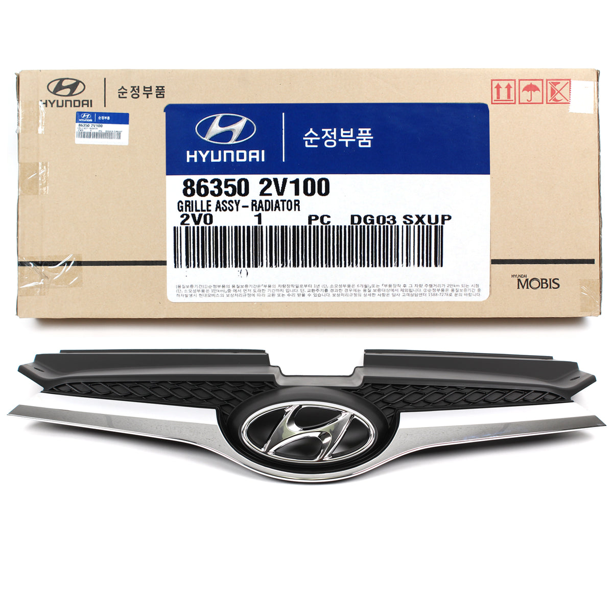 GENUINE Grille Radiator Upper &amp; Lower 2012-2017 Hyundai Veloster Base