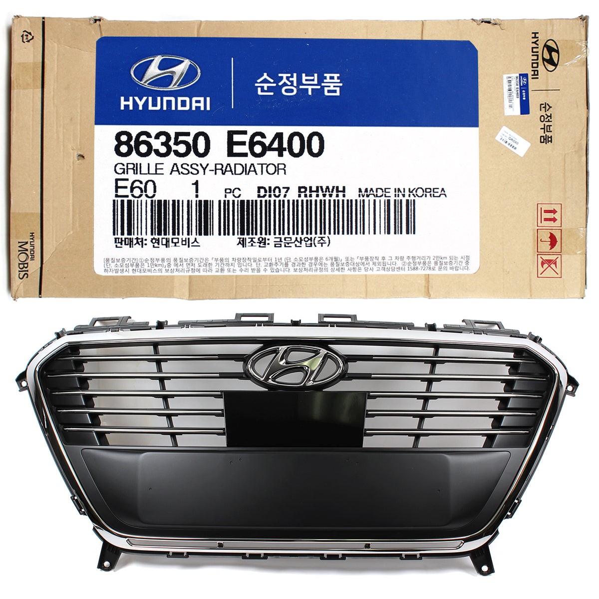 GENUINE Radiator Grille for 2016-2017 Hyundai Sonata HYBRID OEM 86350E6400